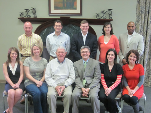 Back row (L-R), Chris Shivers ’94, Rob Armour ’95, George Miller ’00, Sayward Fortner ’04, and Patrick Davis ’96.  Sitting (L-R) Lauren St. Columbia, student; Chrissy Lamastus ’96, Dr. Johnny Arnold ’58, President George Bassi ’87, Lana Aguzzi ’03, and Lylla Joe ’00. Not pictured, President Elect Richard Myers ’91, Secretary Serena Clark ’97, Past President John Cox ’96, Ron Selby ’91, David Parker ’93, Amanda Fontaine ’94, Felecia Lee ’01, Karen Swain ’01, Jeremy Pittman ’05, Student Government Association Representative, Walter Trevathan ’97, Lynn Weaver ’97, and Mike Neyman ‘ 72 Foundation President.